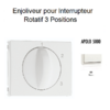 Enjoliveur pour Interrupteur rotatif 3 positions Apolo 50765TBR Blanc