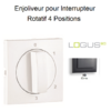 Enjoliveur pour Interrupteur rotatif 4 positions Logus 90766TIS Gris