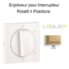 Enjoliveur pour Interrupteur rotatif 4 positions Logus 90766TDU Doré