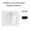 Enjoliveur pour Interrupteur rotatif 4 positions Apolo 50766TPM Noir MAT