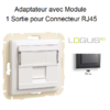 Adaptateur avec 1 module 12 sortie pour connecteur RJ45 Logus 90441SIS Gris