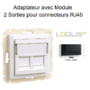 Adaptateur avec module 2 sorties pour connecteur RJ45 Logus 90442SPM Noir MAT