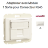 Adaptateur avec Module 1 sortie pour connecteur RJ45 Sirius70441SBR Blanc