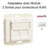 Adaptateur avec Module 2 sorties pour connecteurs RJ45 Sirius70442SBR Blanc