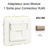 Adaptateur avec 1 module 1 sortie pour connecteur RJ45 Apolo 50441SCH Champagne