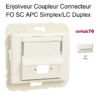 Enjoliveur coupleur connecteur fibre optique sc apc simplex ou LC duplex Sirius70449SBR Blanc