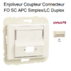 Enjoliveur coupleur connecteur fibre optique sc apc simplex ou LC duplex Sirius70449SMF Ivoire