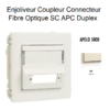 Enjoliveur Coupleur Connecteur fibre optique SC APC Duplex Apolo 50448SMF Ivoire