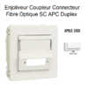 Enjoliveur Coupleur Connecteur fibre optique SC APC Duplex Apolo 50448SBM Blanc MAT