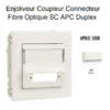 Enjoliveur Coupleur Connecteur fibre optique SC APC Duplex Apolo 50448SBR Blanc