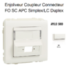 Enjoliveur Coupleur Connecteur fibre optique SC APC Simplex - LC Duplex Apolo 50449SBR Blanc