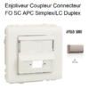 Enjoliveur Coupleur Connecteur fibre optique SC APC Simplex - LC Duplex Apolo 50449SPL Platine