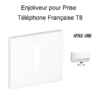 Enjoliveur pour prise de téléphone Française T8 Apolo 50718TBM Blanc MAT
