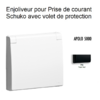 Enjoliveur pour prise de courant schuko avec volet de protection APOLO5000 50634TPM Noir MAT