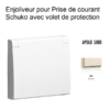 Enjoliveur pour prise de courant schuko avec volet de protection APOLO5000 50634TMF Ivoire