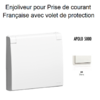 Enjoliveur pour prise de courant Française avec volet de protection APOLO5000 50654TBR Blanc