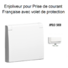 Enjoliveur pour prise de courant Française avec volet de protection APOLO5000 50654TBM Blanc MAT
