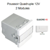 Poussoir quadruple très basse tension 12V 2 modules Quadro 45164SBM Blanc MAT