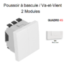 Poussoir à bascule - Va-et-Vient 2 modules Quadro 45159SBM Blanc MAT