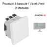 Poussoir à bascule - Va-et-Vient 2 modules Quadro 45159SAL Alumine