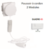 Poussoir avec cordon - 2 Modules Quadro 45090SBM