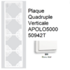 Plaque Quadruple Verticale APOLO5000 50942TBM Blanc MAT