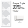 Plaque triple Verticale APOLO5000 50932TBM BLANC MAT