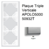 Plaque triple Verticale APOLO5000 50932TPR ARGENT