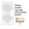 Plaque Double Verticale APOLO5000 50922TMF IVOIRE