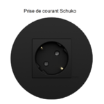 Prsie de courant Schuko Quadro45 Siza Noir MAT