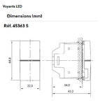 Voyant 45363 Dimensions
