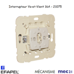Mécanisme interrupteur va-et-vient 20A mec 21075