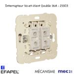 Mécanisme interrupteur va-et-vient double 20A mec 21103