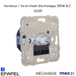 Mécanisme variateur va-et-vient électronique pour lampes basse consomation 150W R C mec 21215
