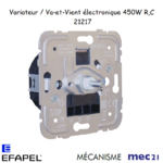 Mécanisme variateur va-et-vient électronique pour lampes basse consomation 450W R L mec 21217