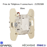 Mécanisme Prise de téléphone 4 conducteurs mec 21252SBR