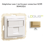 Adaptateur avec 1 module 12 sortie pour connecteur RJ45 Logus 90441SDU Doré