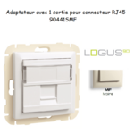 Adaptateur avec 1 module 12 sortie pour connecteur RJ45 Logus 90441SMF Ivoire