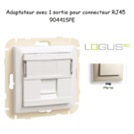 Adaptateur avec 1 module 12 sortie pour connecteur RJ45 Logus 90441SPE Perle