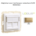 Adaptateur avec module 2 sorties pour connecteur RJ45 Logus 90442SDU Doré