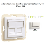 Adaptateur avec module 2 sorties pour connecteur RJ45 Logus 90442SBR Blanc