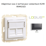 Adaptateur avec module 2 sorties pour connecteur RJ45 Logus 90442SIS Gris