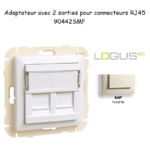 Adaptateur avec module 2 sorties pour connecteur RJ45 Logus 90442SMF Ivoire