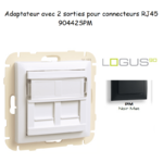 Adaptateur avec module 2 sorties pour connecteur RJ45 Logus 90442SPM Noir MAT