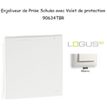 Enjoliveur pour Prise de courant schuko avec volet de protection Logus 90634TBR Blanc