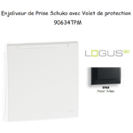 Enjoliveur pour Prise de courant schuko avec volet de protection Logus 90634TPM Noir MAT