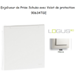 Enjoliveur pour Prise de courant schuko avec volet de protection Logus 90634TGE Glace