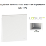 Enjoliveur pour Prise de courant schuko avec volet de protection Logus 90634TAL Alumine