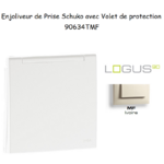 Enjoliveur pour Prise de courant schuko avec volet de protection Logus 90634TMF Ivoire