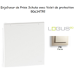 Enjoliveur pour Prise de courant schuko avec volet de protection Logus 90634TPE Perle